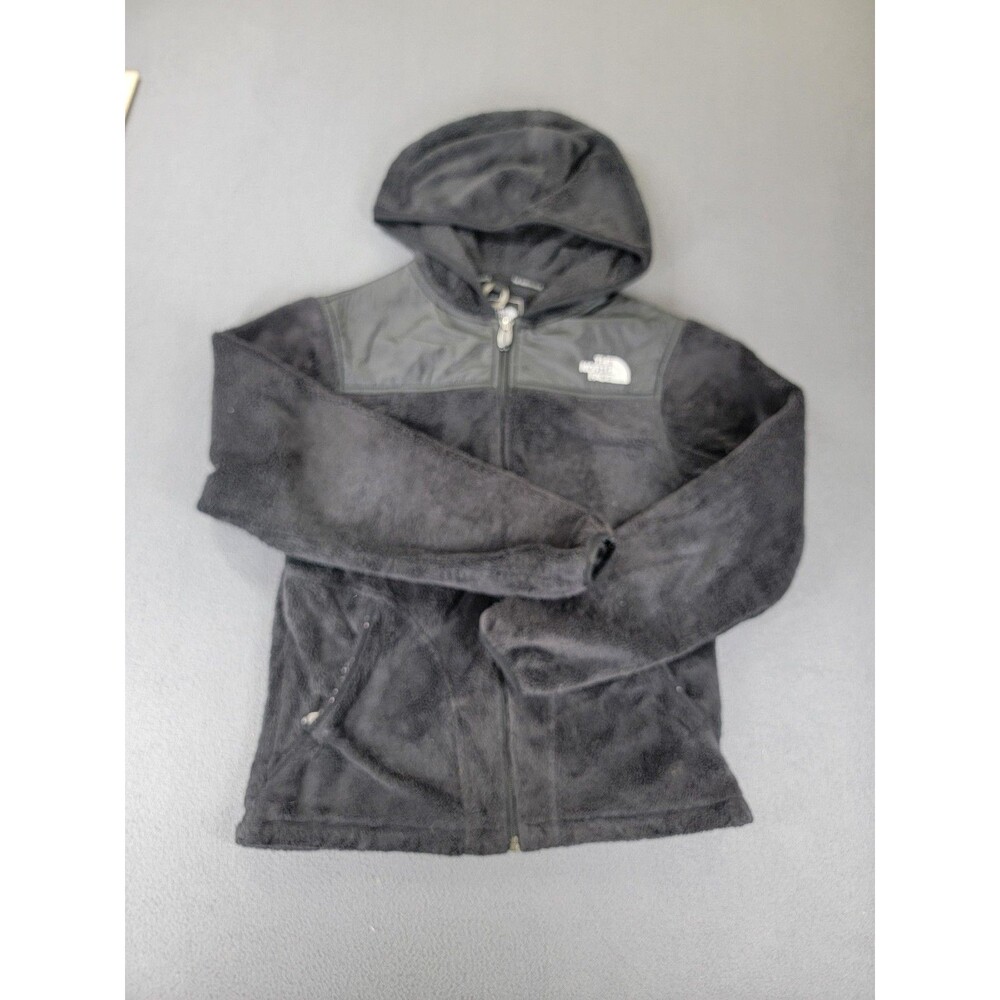 North Face Hoodie Jacket Womens Small Black Fleece Full Zip Hooded Outdoors S/P